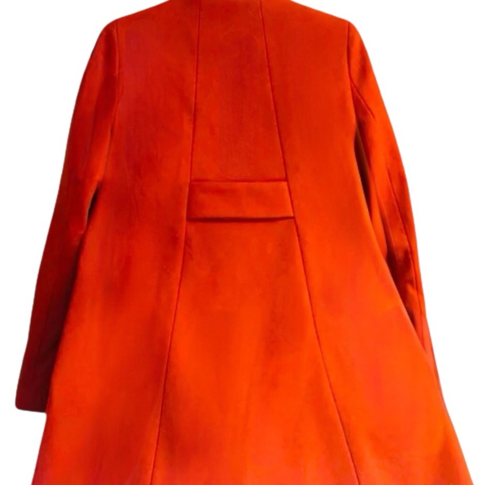 Zara Basic Orange Double-Breasted Wool Blend Coat… - image 2